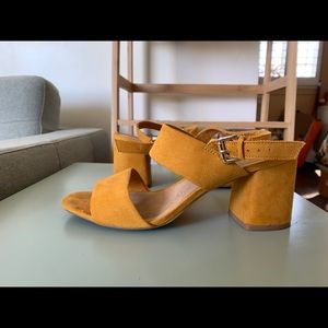 Mustard Yellow Old Navy Heeled Sandals